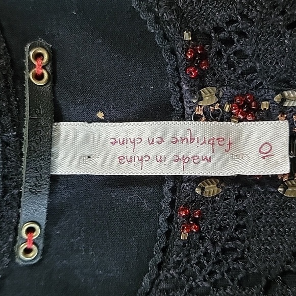 Women's Free People Bohemian Festival Dress, Black/Red, Size 10, EUC - Picture 4 of 14